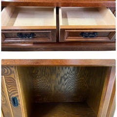 昭和レトロ ヴィンテージ 日本製 家具 木製 サイドボード 飾り棚 茶系