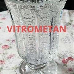 VITROMETANバンドカットのクリスタルフラワーベースです