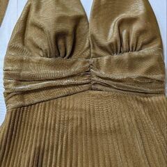 パーティドレス、茶色、ラメ入り、Mサイズの画像