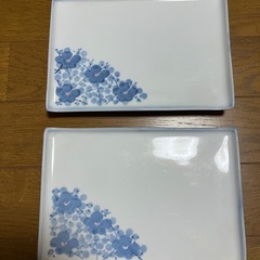 梅柄　角皿　2枚セット