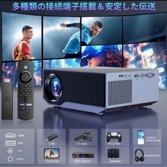 プロジェクター　モバイルプロジェクター  家庭用プロジェクター 20000LM プロジェクター 小型 1080Pネイティブ解像度 iOS/Android/Windows/パソコン/タブレットなど接続可　映画鑑賞の画像