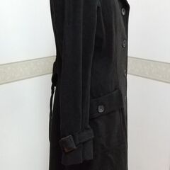 未使用保管品　H&M　婦人ロングコート　細身　長身　総裏付き　こげ茶色 ベルト付きの画像