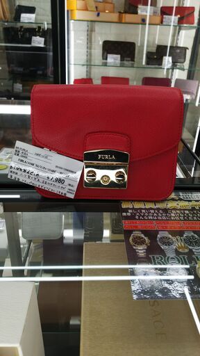 FURLA　メトロポリス　ミニチェーンショルダー　ＲＥＤｘレザー　IKD-838