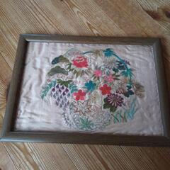 手作り 刺繍 ハンドメイド 額付き きれい 個性的 花 おしゃれ
