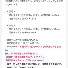 郵送可★スタジオアリス★四つ切り、六つ切り③デザインフォト2カット(フレーム付)1万円相当超のプレゼント券の画像