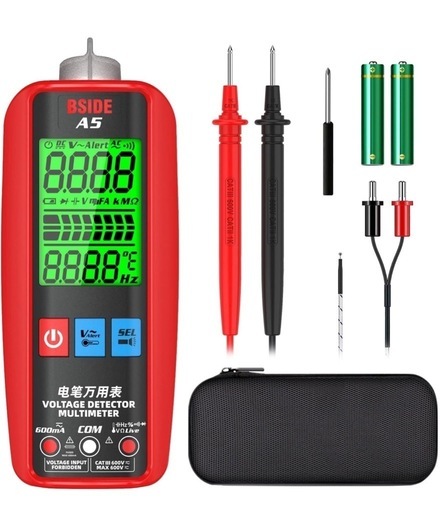 デジタルマルチメーターテスター電気式アンプメーター6000カウントスマートボルタムメーターブイエフシー静電容量温度カレントダイオード抵抗感周波数コンティニュイティブイアラート電圧テスター