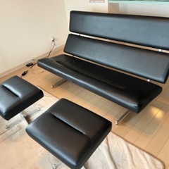極美品 3人がけソファとオットー