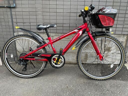 BRIDGESTONEブリヂストン　子供用自転車　24インチ　赤×黒　カッコイイ　埼玉県　和光市　リサイクルショップ　ケイラックGMW87