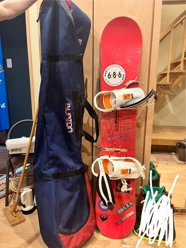 スノーボード！M3板、BURTONケース