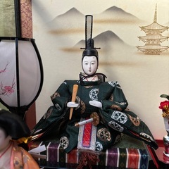 ガラスケース入り雛人形飾りの画像
