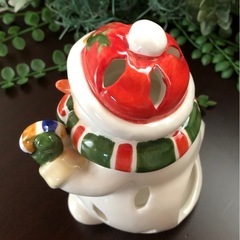 ･:*+.未使用 保管品.:+*スノーマン キャンドルホルダー 陶器製の画像