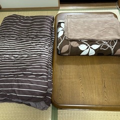 コイズミ家具調コタツ　西川こたつふとん&カバー、毛布カバー付き　ヒーター7段階調節の画像