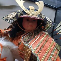 【どうぞ】美術 武者人形 紫峰作 謹製 馬上大将 十号 五月人形 ガラス収納 馬乗 白馬 現状お渡しの画像