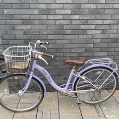 キッズ自転車　24インチ　パープル　訳あり