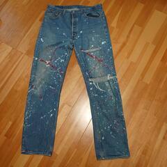 Levi's 501　ダメージ&ペイントデニム パンツ  