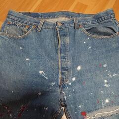 Levi's 501　ダメージ&ペイントデニム パンツ  の画像