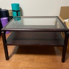 [あげます]バリ製ガラスローテーブル