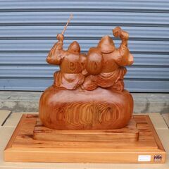 屋久杉・木彫り・置物・恵比寿・大黒・No.200522-04の画像