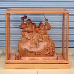 屋久杉・木彫り・置物・恵比寿・大黒・No.200522-04