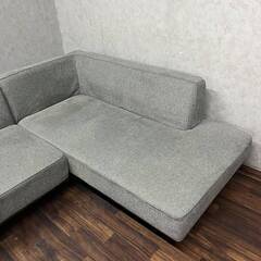 🔷🔶🔷 WY15/9 クラスティーナ リベロ Libero カウチソファー L字 コーナー ライトグレー スツール付き 3人掛け 定価約25万 ★直接引取歓迎🔷🔶🔷の画像