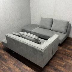 🔷🔶🔷 WY15/9 クラスティーナ リベロ Libero カウチソファー L字 コーナー ライトグレー スツール付き 3人掛け 定価約25万 ★直接引取歓迎🔷🔶🔷の画像