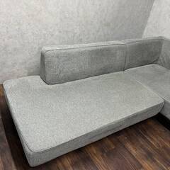 🔷🔶🔷 WY15/9 クラスティーナ リベロ Libero カウチソファー L字 コーナー ライトグレー スツール付き 3人掛け 定価約25万 ★直接引取歓迎🔷🔶🔷の画像