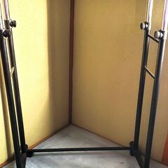 2列パイプハンガー 黒