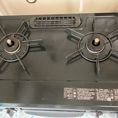 【⚠️お譲り先決定】ガスコンロ  2口  都市ガス用　リンナイ  KG35NBKの画像