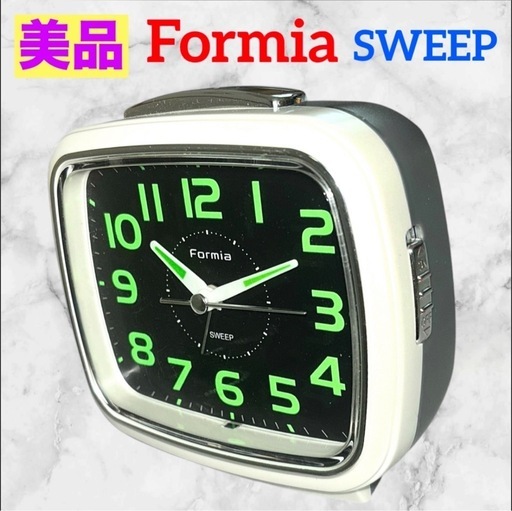 【美品】フォルミア❤目覚まし時計　スイープ置時計　電子音スヌーズ　蓄光　静音