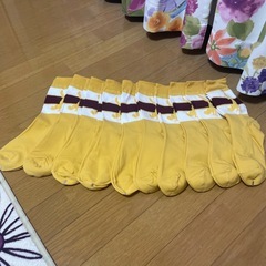 綿100% 黄色 ストライプ靴下 10足セット