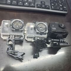 ３台セット　アクションカメラ　通電のみ確認　車やバイク、船に付けて撮影