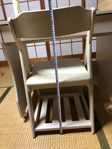 ホワイトコンパクト木製デスクと椅子