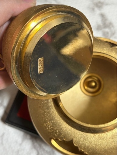 茶釜　黄金　24KGP 飾品　インテリア　香炉　骨董　伝統工芸　茶道具　レトロ