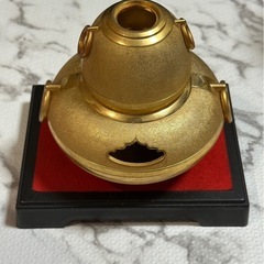 茶釜　黄金　24KGP 飾品　インテリア　香炉　骨董　伝統工芸　...