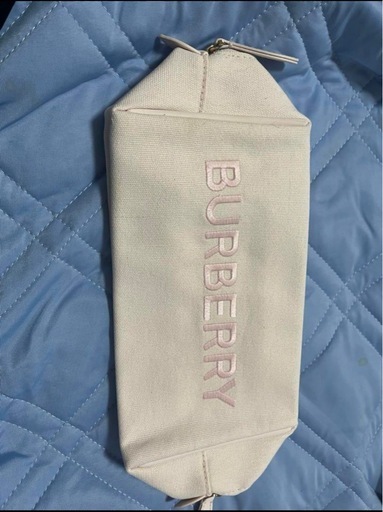 BURBERY ホワイト ポーチ キャンバス