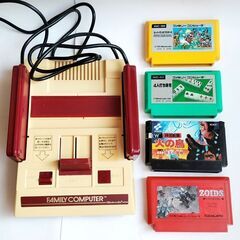 ★ ファミコンソフト４種類 と おまけ(ファミコン本体)★