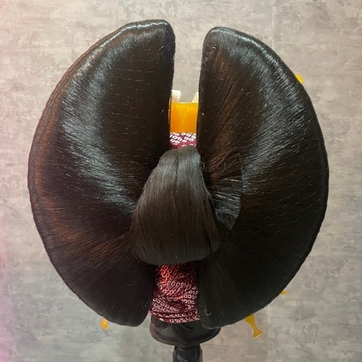 日本髪かつら 花魁ウィッグ 大衆演劇 伊達兵庫髷 簪 笄 櫛 手絡セット