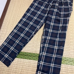★レイカズン　フリーサイズ　ネイビーベージュチェック　ウエストオ...