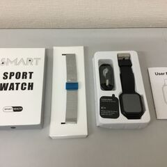 🐱【新品・未使用品】スマートウォッチ「Smartwatch」 iPhone/Android対応 Bluetooth5.3通話機能付き  多種類文字盤自由設定 多種類運動モード Twitter/Facebook/Lineなど着信通知 多言語対応 音声アシスタント 日本語説明書付き(ブラック)の画像