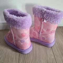 ムートンブーツ　ピンク×紫の画像