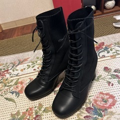 編み込みニットブーツ