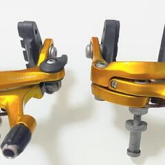 希少PROMAX製 ゴールド仕様フロント/リアブレーキセット ロードやクロスバイクに🚵の画像