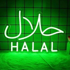 USB 緑色ネオン看板 HALAL Neon Light,Res...
