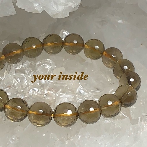 天然シトリン 非加熱 128面カット ブレスレット