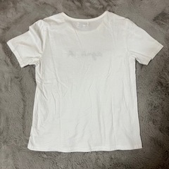 アニエスベー　刺繍ロゴTシャツ　ホワイト　Ｌの画像