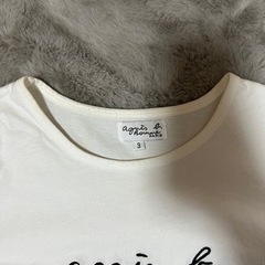 アニエスベー　刺繍ロゴTシャツ　ホワイト　Ｌの画像