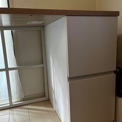 パソコンデスク　コンパクト　引き出し付きの画像