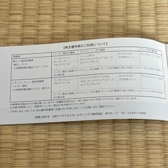 値下げ　マクドナルド　株主優待券の画像