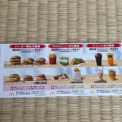 値下げ　マクドナルド　株主優待券の画像
