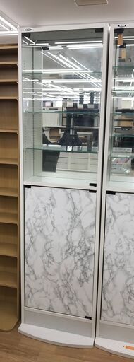 ★ジモティ割あり★  ショーケース ホワイト H182×W49×D24 クリーニング済み KJ6925